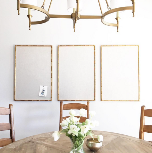 DIY Linen Framed Cork Boards