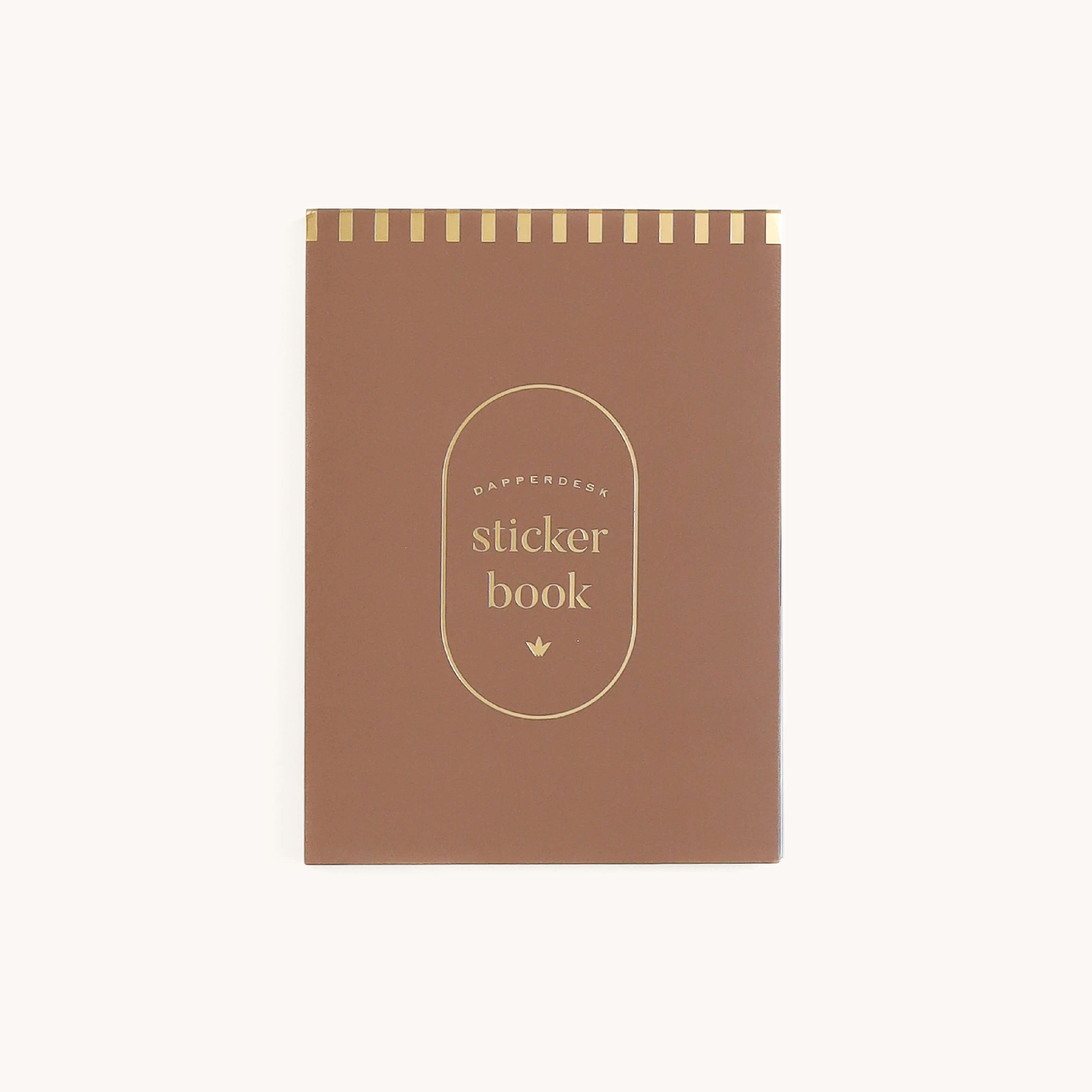 Simplified by Emily Ley | Dapperdesk Sticker Book featuring a soft-touch, thick paper cover with gold foil details. 