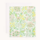 The Pocket Folder Set - Butterfly Garden & Pink Pinstripe by Simplified includes a floral greeting card with pink, yellow, and green flowers on a white background. It comes with a pink and white striped envelope that functions as a pocket folder for organizing papers or keepsakes.