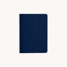 Simplifieds Mini Notebook - Dainty Dot features a blue cover with custom small white dots on a light background.