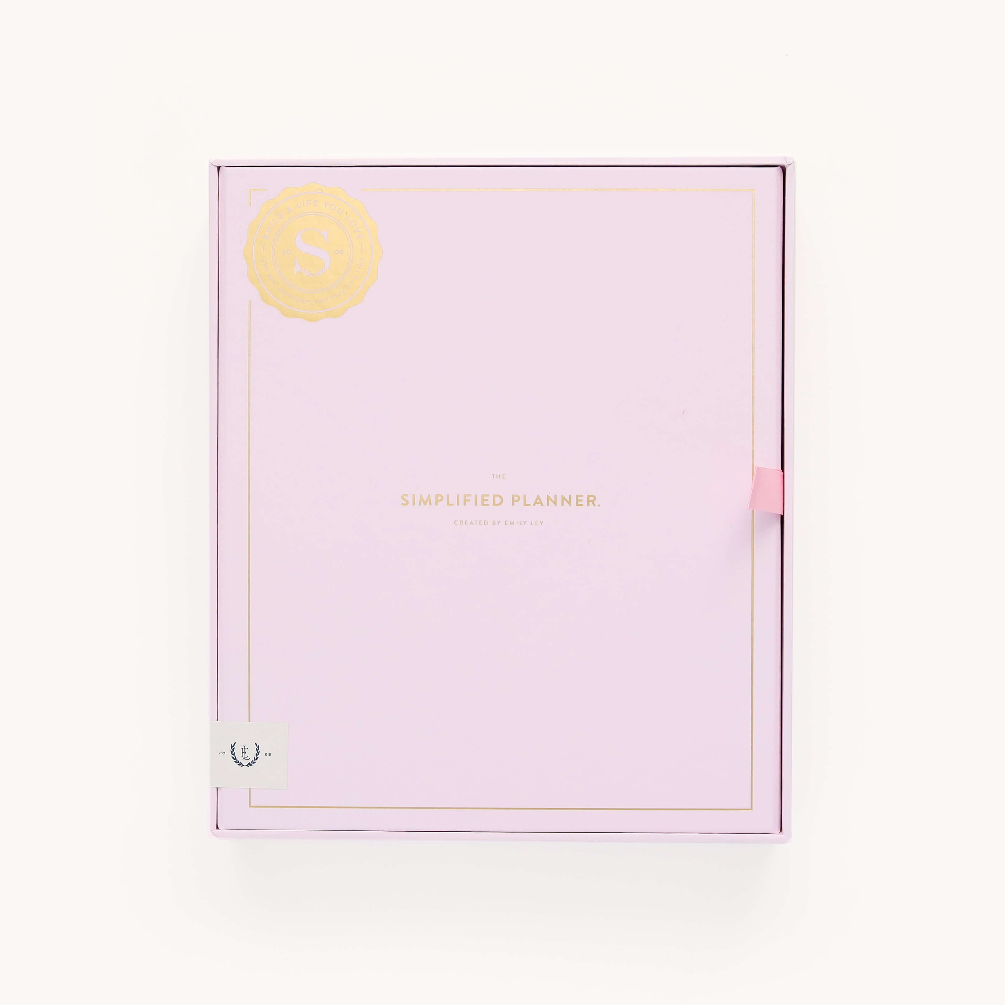 Limited-edition Blush keepsake box for the 2024-2025 Academic Year Daily Simplified Planner by Emily Ley featuring the Blush Block cover design.