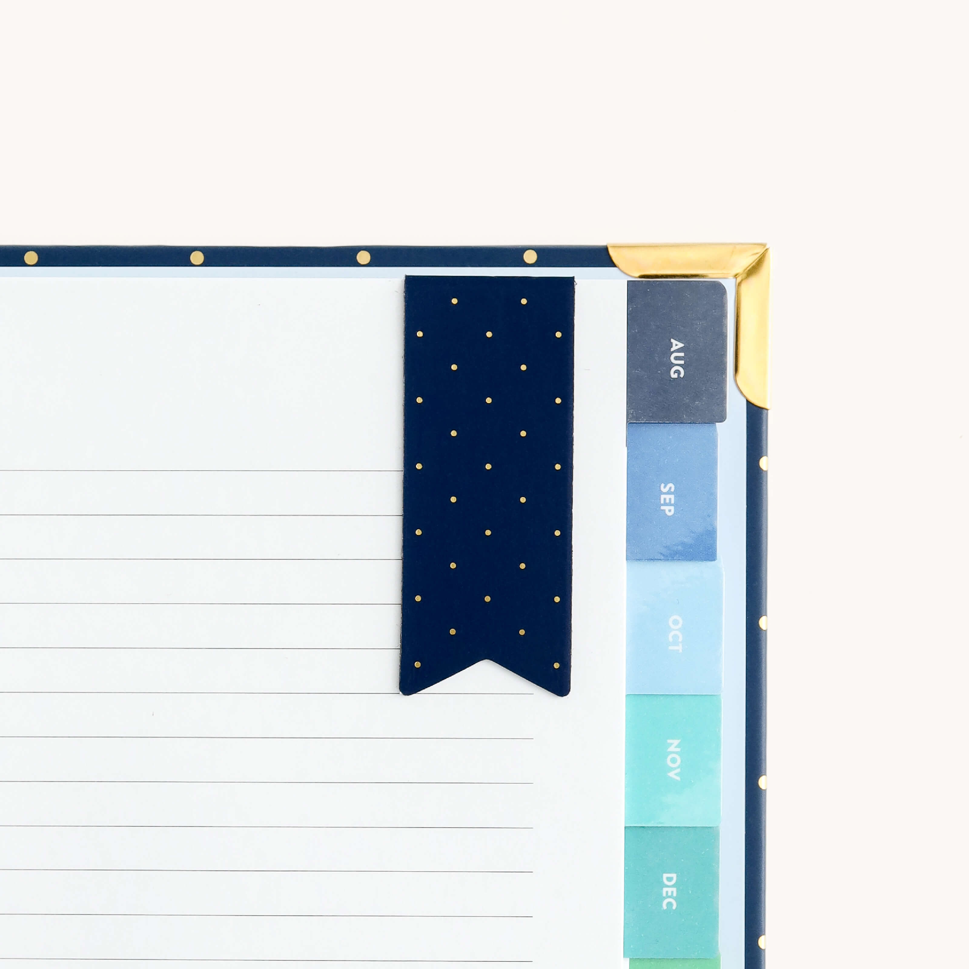 Simplified by Emily Ley | Magnetic Dainty Dot page marker attached to a Planner page. 