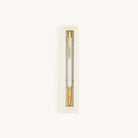 Simplified by Emily Ley | Mechanical Pencil in Gold Dot design nested in ivory box with clear view window. 