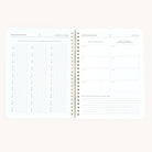 The Simplified Workbook - Wellness offers a 21-day self-care challenge with checkable circles on the left page. The right page features sections for tracking your current diet, setting future goals, and reflecting on food and feelings for holistic self-discovery.