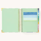 Colorful sticker sheet included in the inner pocket with the 2025 Calendar Year Daily Simplified Planner by Emily Ley in the Pistachio Plaid cover design for customization. 