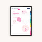 Daily planning page mocked up with grocery list in the 2024-2025 Digital Simplified Planner offering ample space for hourly scheduling, to-do lists, and notes, enhancing productivity for digital planners.