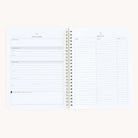 The Simplified Workbook - Hosting is a spiral-bound planner with Event Planner and Guest List pages, ideal for organizing event details, names, RSVPs, and contacts—perfect for managing your party supplies.