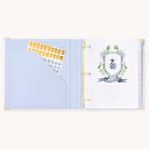 Carolina blue interior pocket and colorful sticker sheet included in the Simplified Wedding Planner.