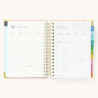 Monthly calendar spread in the 2025 Daily Simplified Planner by Emily Ley in the Cabana Pinstripe cover design featuring a clean, minimalistic layout with space for goal setting, appointments, and important dates.