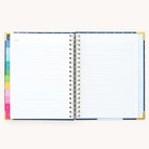 2024-2025 Weekly Simplified Planner by Emily Ley in the Dainty Dot cover design open to the notes pages at the back of the planner. Features a two-page spread with blank lined notes pages. 