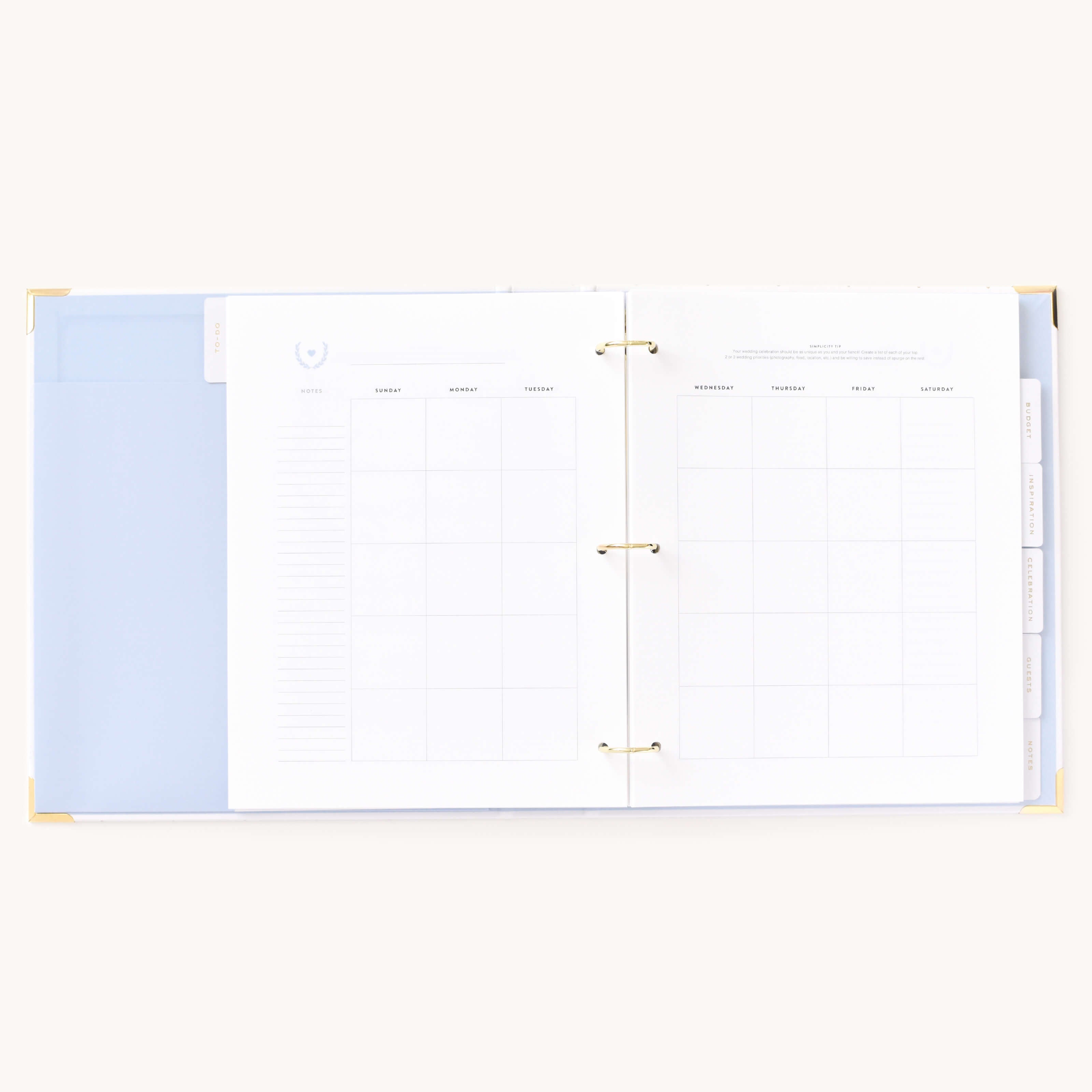 Undated monthly calendar spreads for customizable planning in the Simplified Wedding Planner