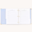 Detailed rehearsal and rehearsal dinner timeline pages in the Simplified Wedding Planner.