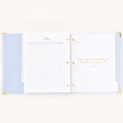 Gift tracking pages to record gifts received accompanied by a hand-letted gold foil quote in the Simplified Wedding Planner