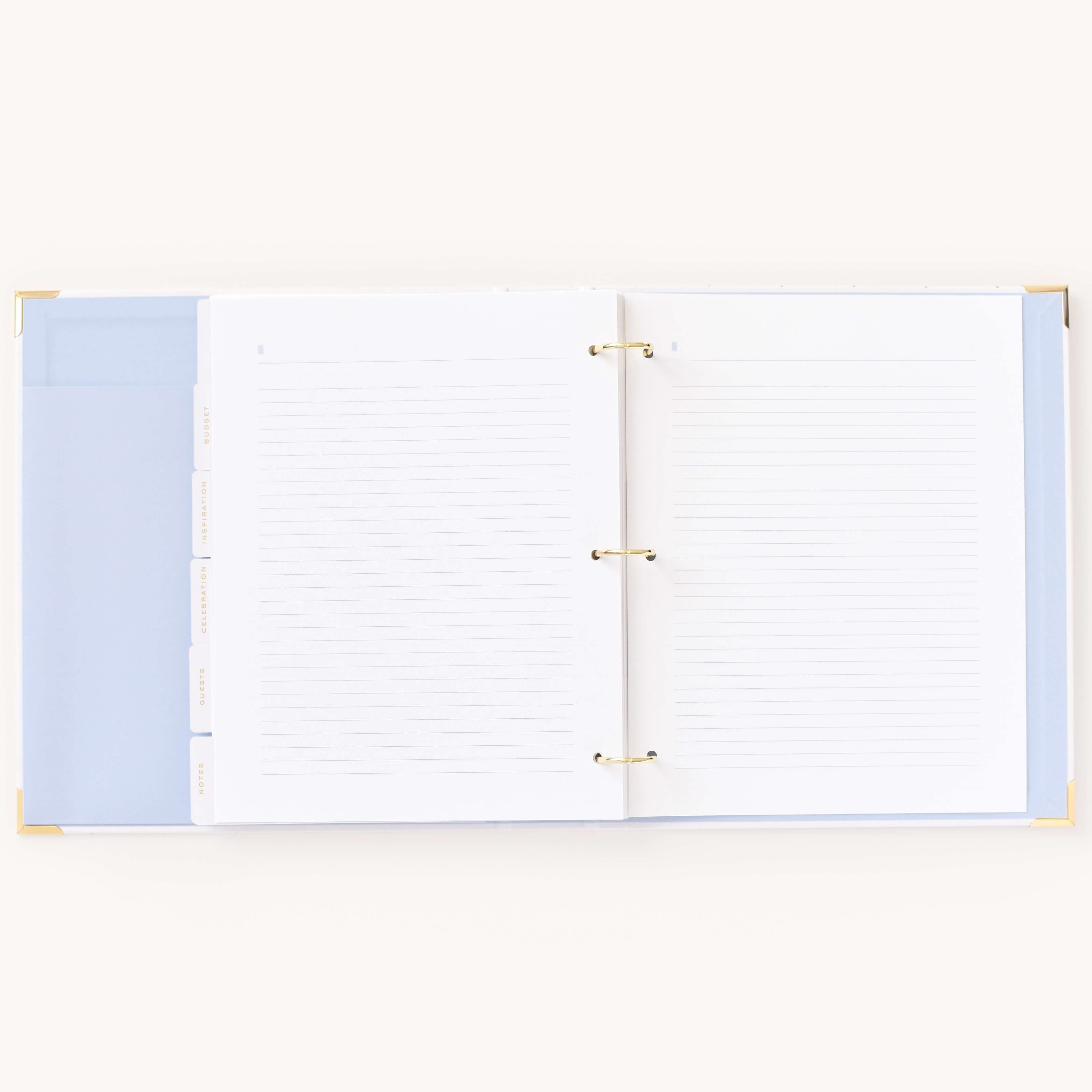 Lined notes pages for additional planning and thoughts in the Simplified Wedding Planner.