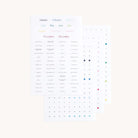 Simplified by Emily Ley | Dated Sticker Set featuring four sheets with 116 stickers for monthly, daily, and holiday planning. 