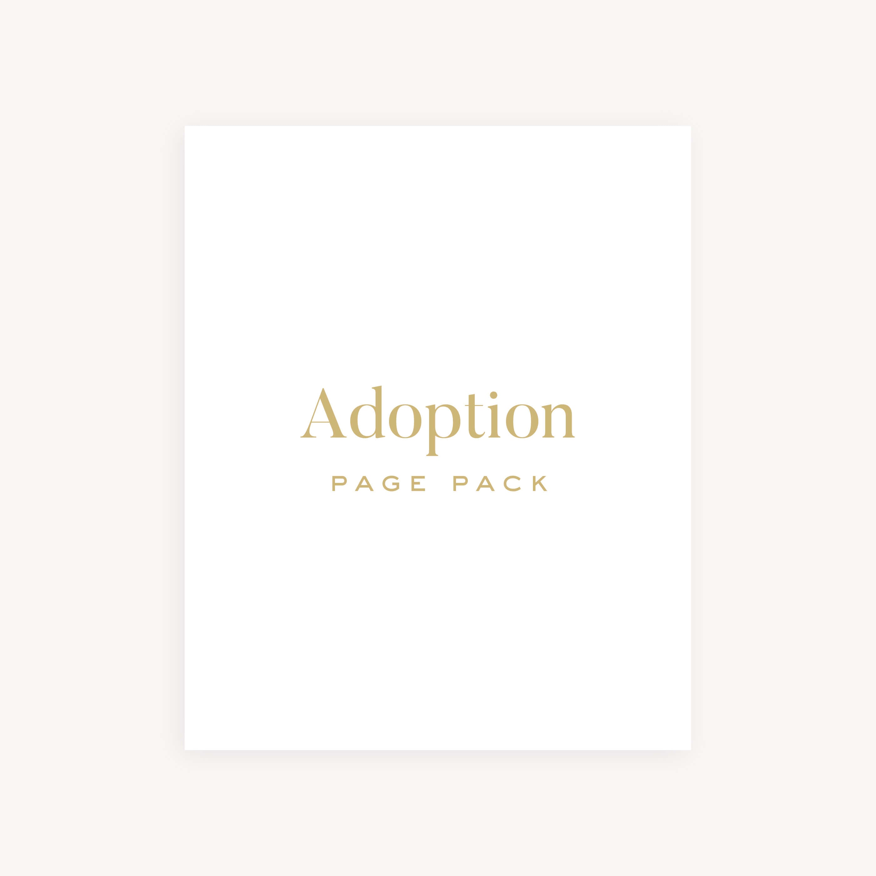 Emily Ley Adoption Page Pack cover showcasing a beautifully designed set of baby book pages tailored for adoption stories.