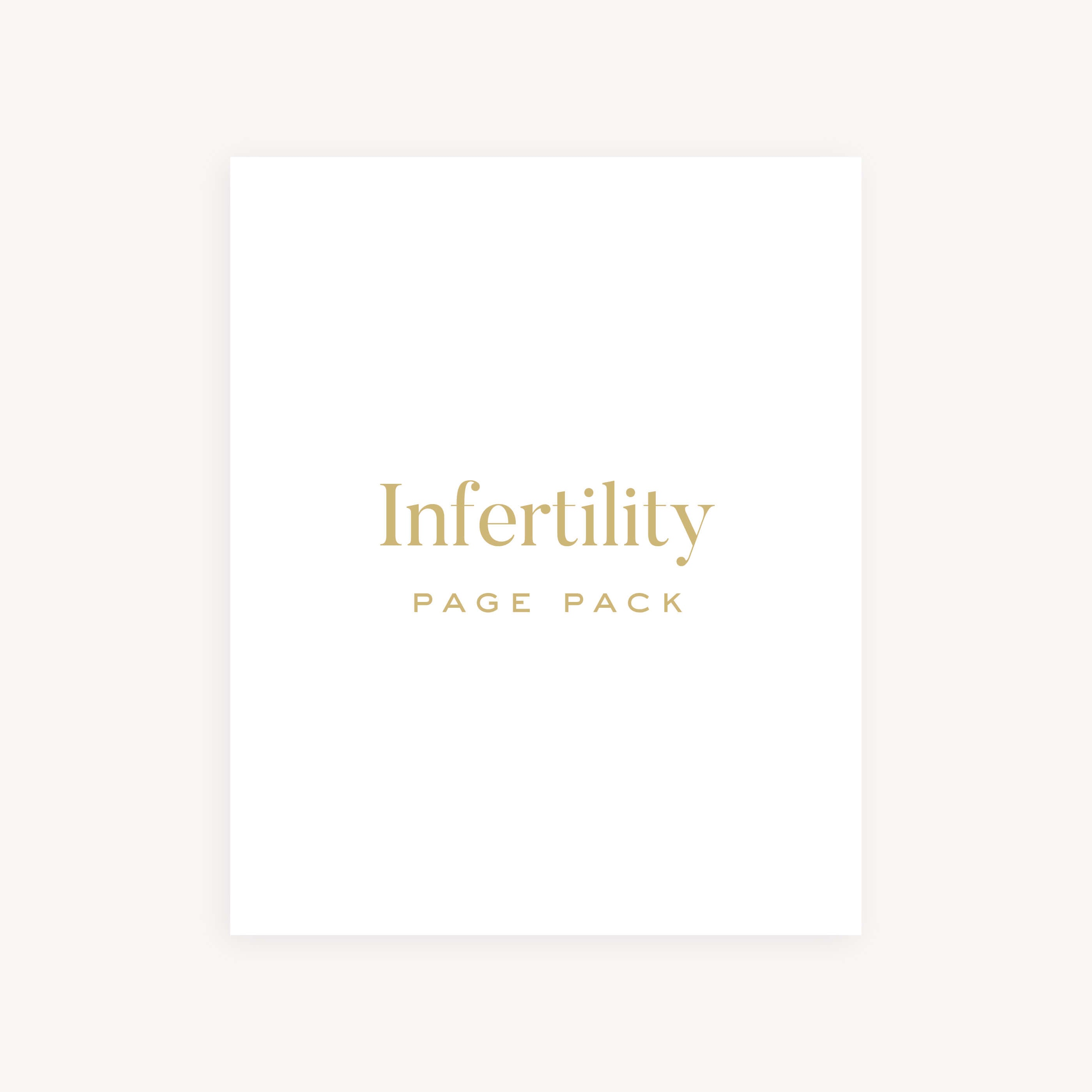 Simplified Infertility Page Pack cover featuring a thoughtfully designed set of baby book pages tailored to document the journey through infertility."