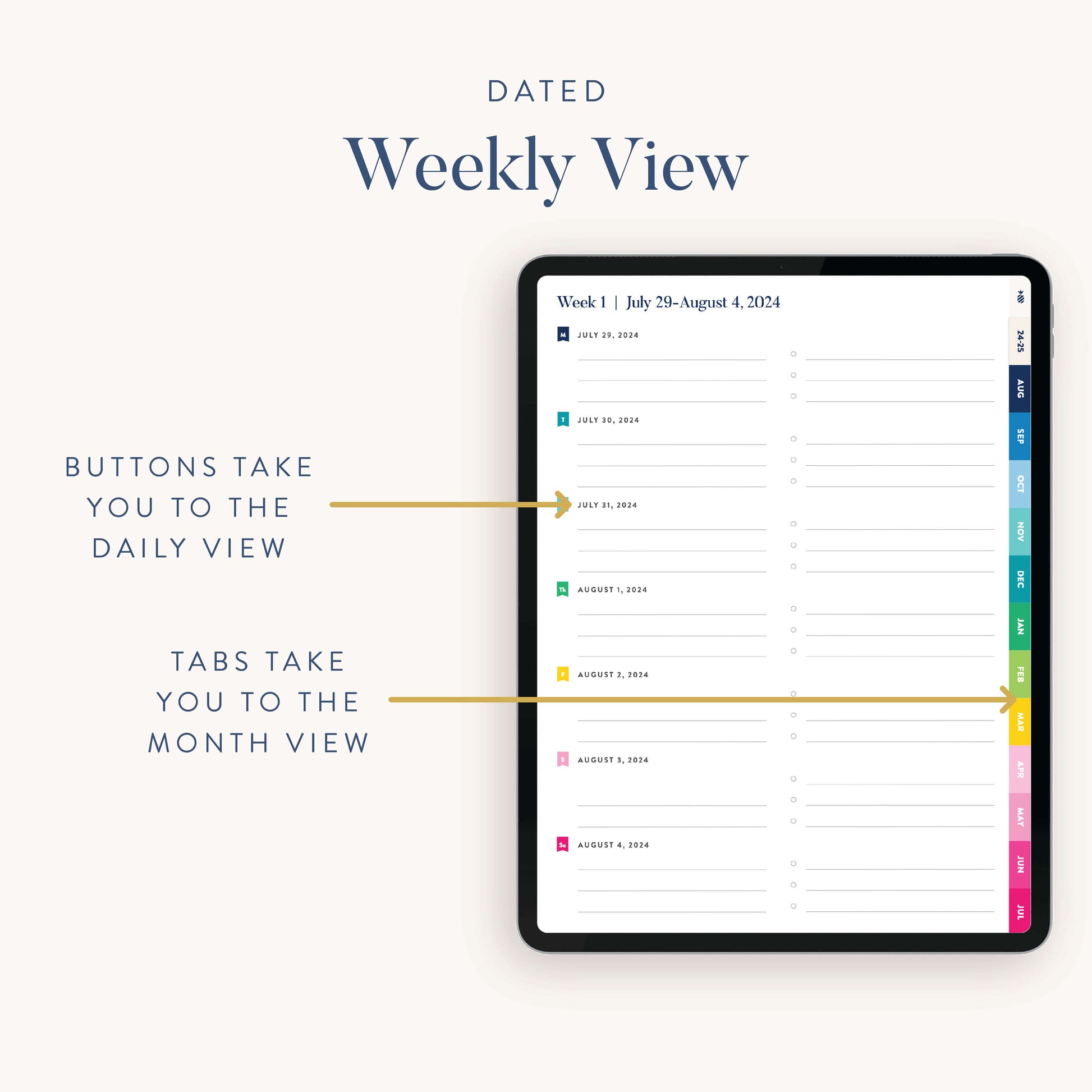 Digital Planner Weekly Feature Details