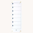 The Simplified Weekly Acrylic Wall Calendar is a sleek and minimalist planner with no visible text, featuring blue flag icons for seven sections. Gold screws in each corner provide easy mounting.