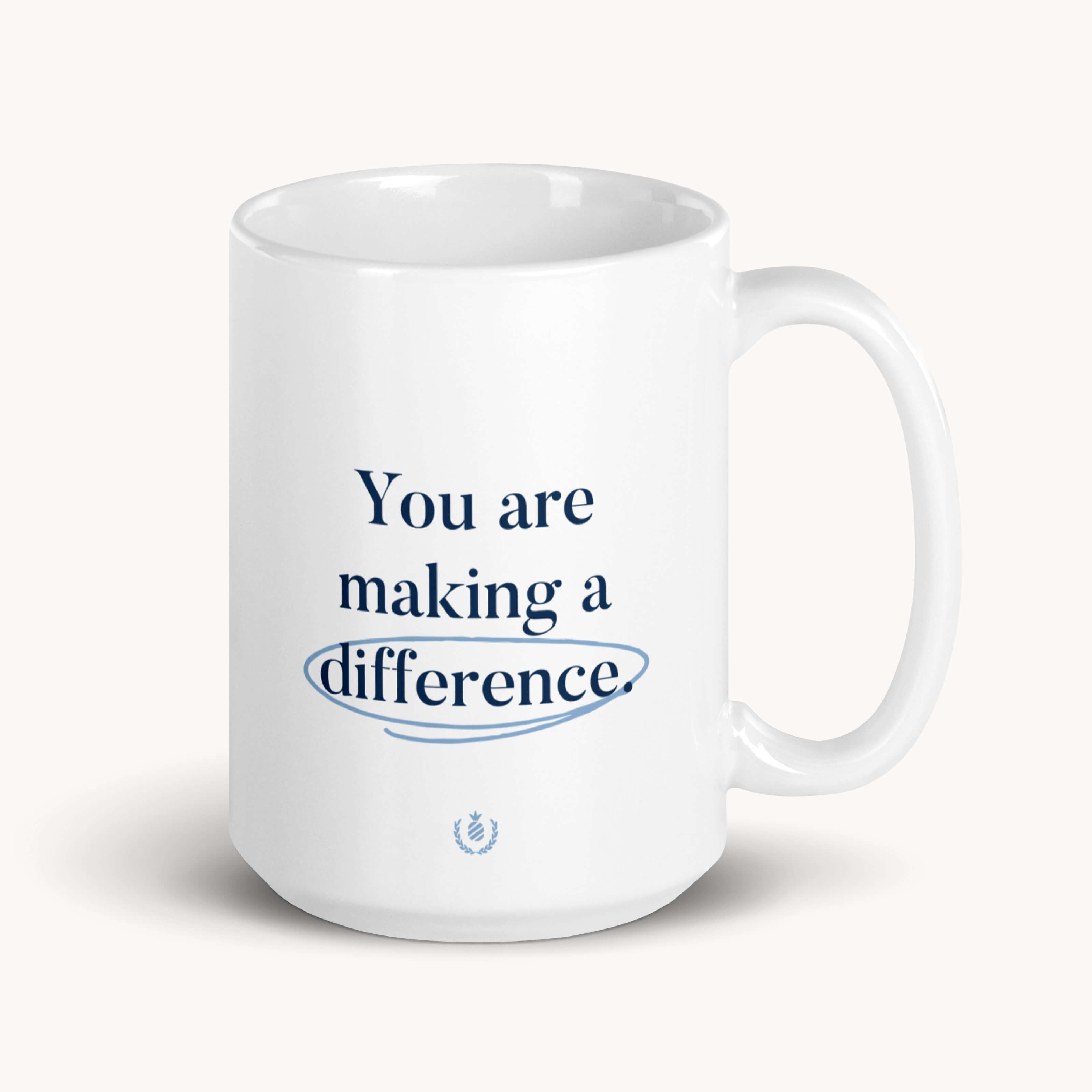 The Making A Difference mug by Simplified is a white ceramic design featuring the inspiring You are making a difference. in blue with difference underlined. Microwave-safe, its a perfect daily reminder of your positive impact.