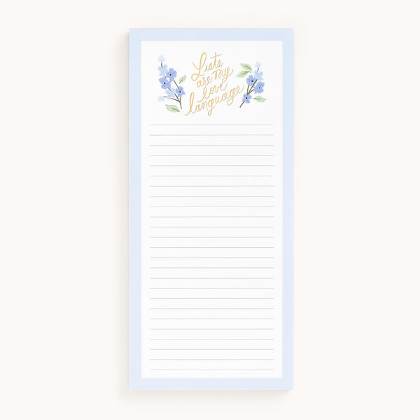 Tall Notepad, Lists Are My Love Language – Simplified® by Emily Ley