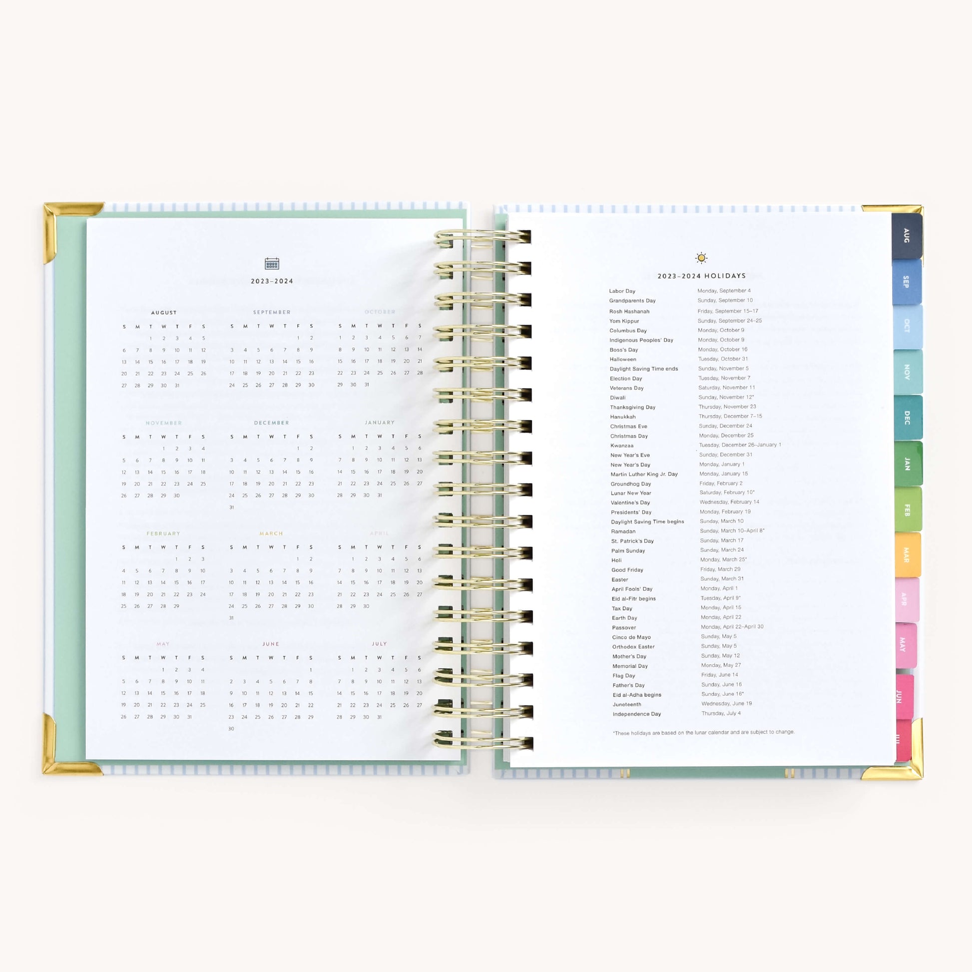 2024 Daily, Simplified Planner, Happy Stripe