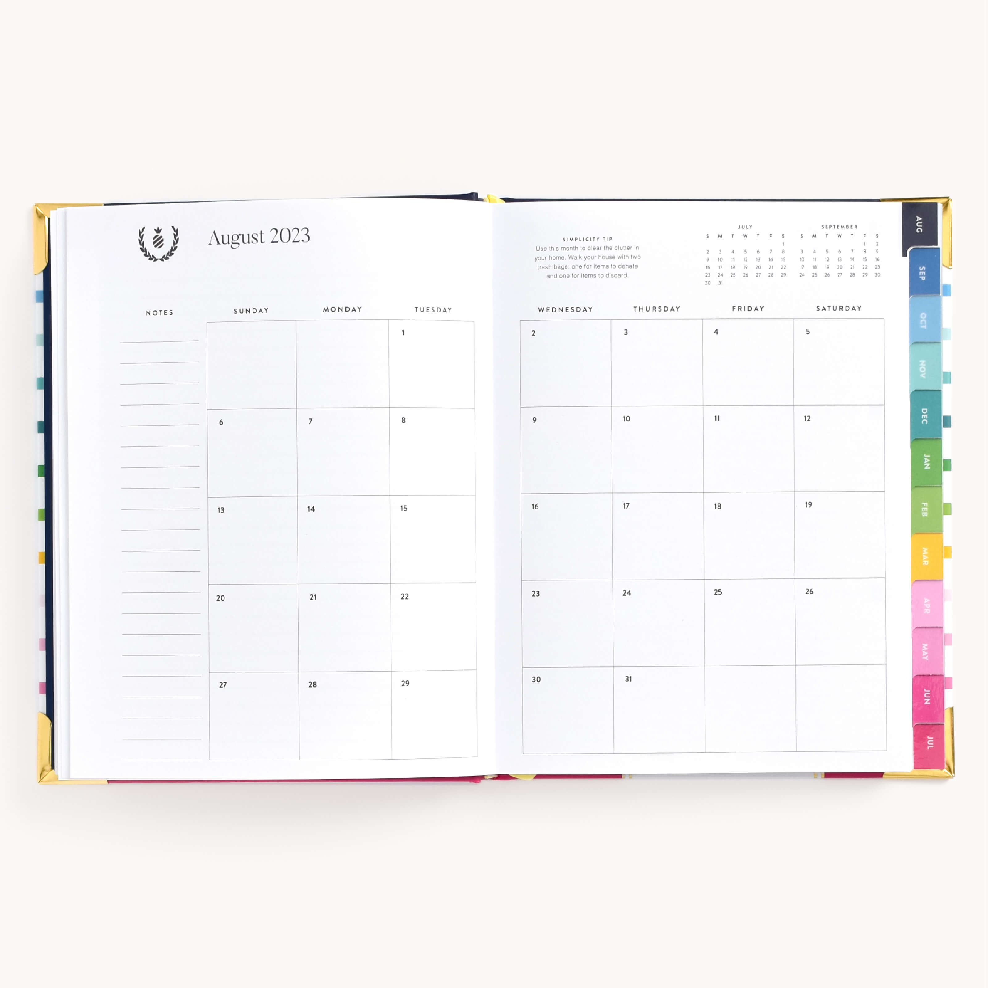 2023-2024 Weekly, Simplified Planner, Happy Stripe – Simplified